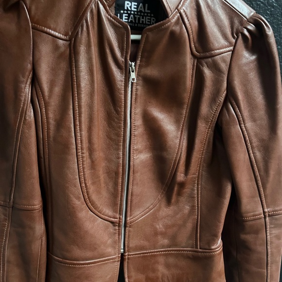 Brown Leather Jacket - Picture 1 of 7